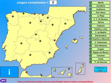 Mapa interactivo de España Comunidades Autónomas de España ...