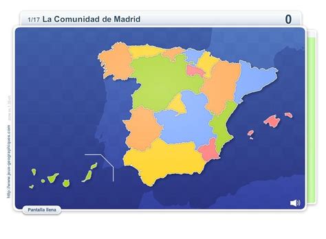 Mapa interactivo de España Comunidades de España. Juegos ...