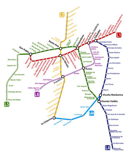 Mapa metro de Santiago