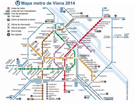Mapa metro de Viena  Vienna U Bahn   Austria  | Mapa Metro