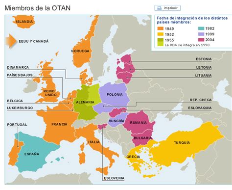 Mapa: Miembros de la OTAN