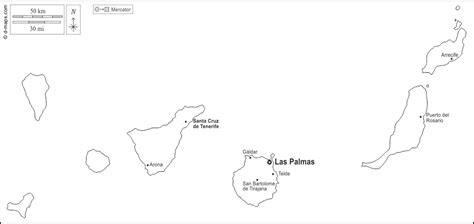 Mapa Mudo De Canarias