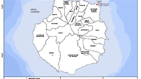 Mapa mudo de la isla de Gran Canaria con capas ...