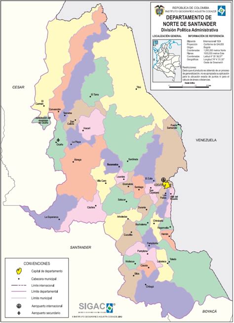 Mapa para imprimir de norte de Santander Mapa político de ...