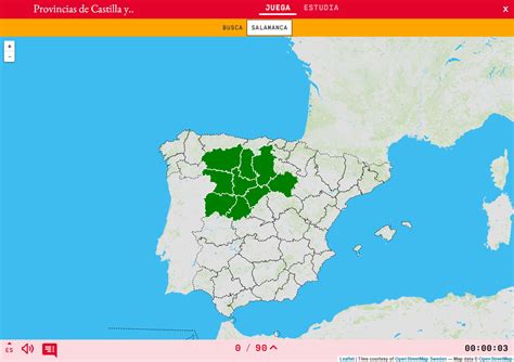 Mapa para jugar. ¿Dónde está? Provincias de Castilla y ...