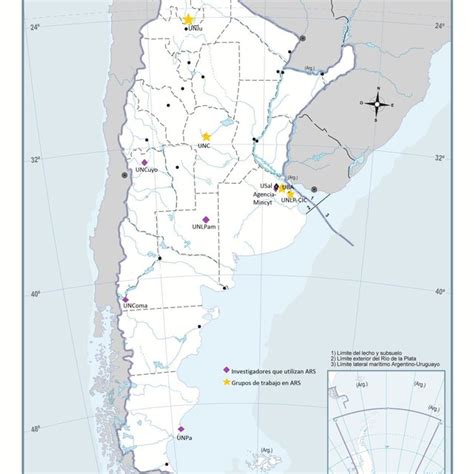 Mapa político de Argentina con investigadores y grupos que trabajan con ...