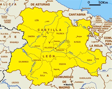 Mapa político de Castilla y León   Tamaño completo
