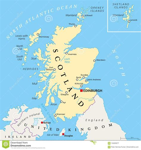 Mapa Político De Escocia De La Independiente Ilustración ...