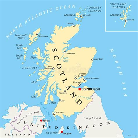 Mapa Político De Escocia De La Independiente Ilustración ...