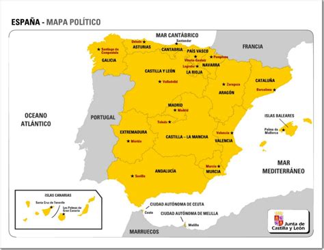 Mapa político de España Mapa de comunidades autónomas y ...