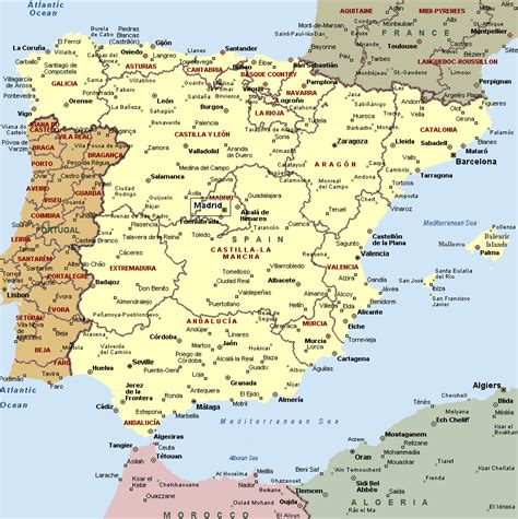 Mapa Político de España   Tamaño completo