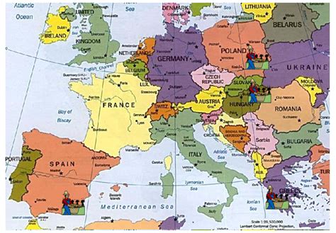 Mapa político de la Unión Europea, donde figuran los ...