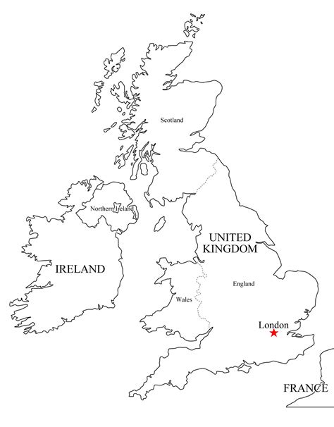 Mapa político de Reino Unido para imprimir Mapa de países ...