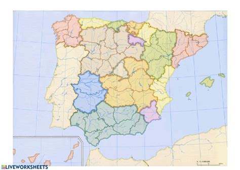 Mapa político España Comunidades Autónomas   Ficha interactiva