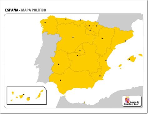 Mapa político mudo de España Mapa de comunidades autónomas ...