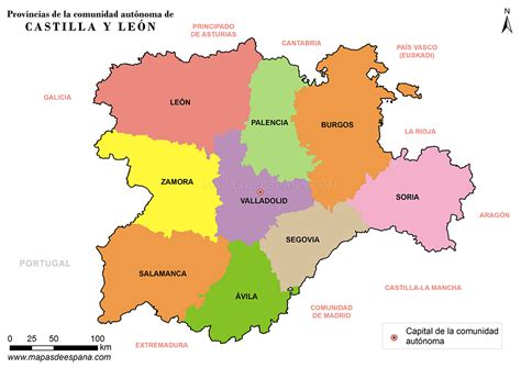 Mapa provincias de Castilla y León
