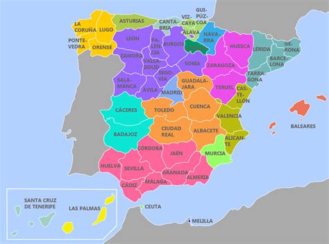 mapa provincias españolas | Provincias de España | España ...