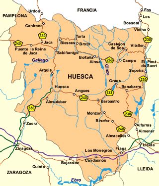 Mapa Rios Huesca