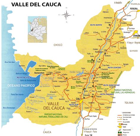 Mapa Rios Valle Del Cauca