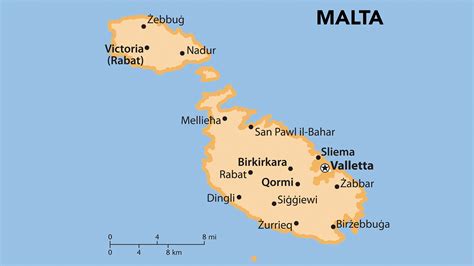 Mapa turístico de Malta
