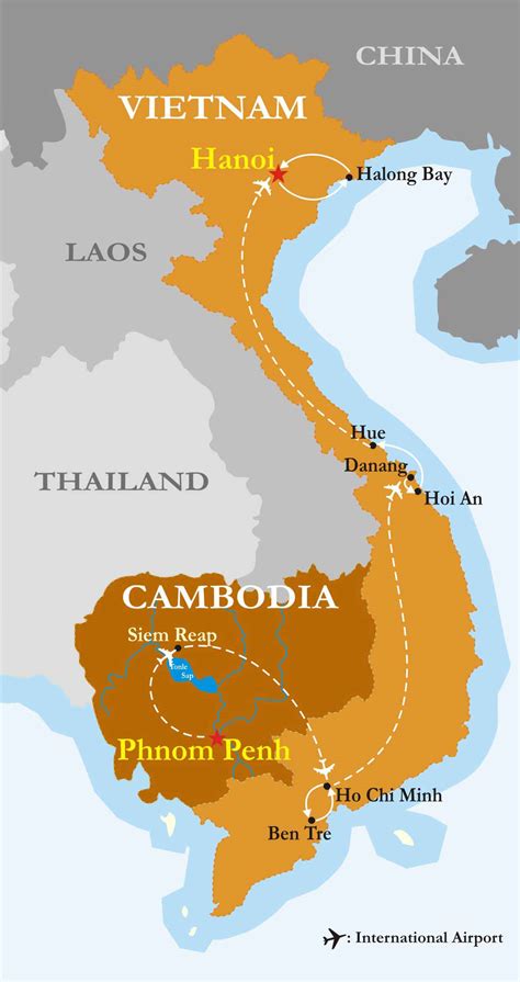 Mapa Vietnam Camboya
