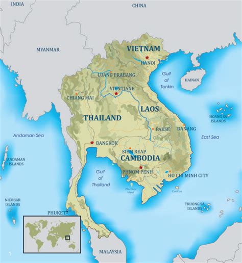 Mapa Vietnam Laos Camboya