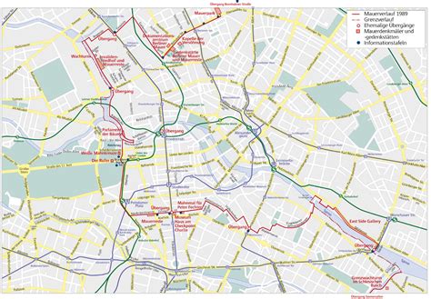Mapa y plano de la ubicación del muro de Berlín