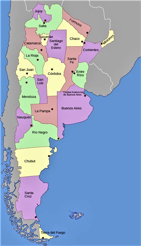 Mapas de Argentina político y físico para descargar e imprimir