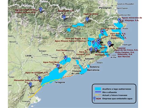Mapas de cataluña, de rios, afluentes, acuíferos catalanes ...