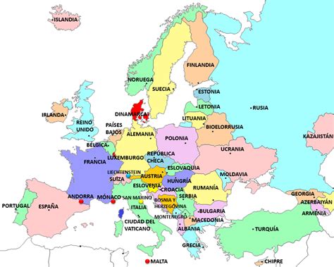 Mapas de los 5 continentes  países | Mapa de europa, Mapa ...