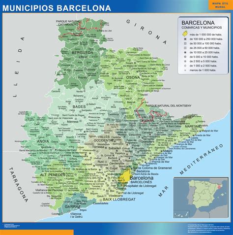 Mapas Provincia Barcelona en Cataluña | Tienda Mapas