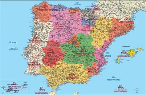 Mapas vectoriales de España, ciudades, CCAA, comarcas