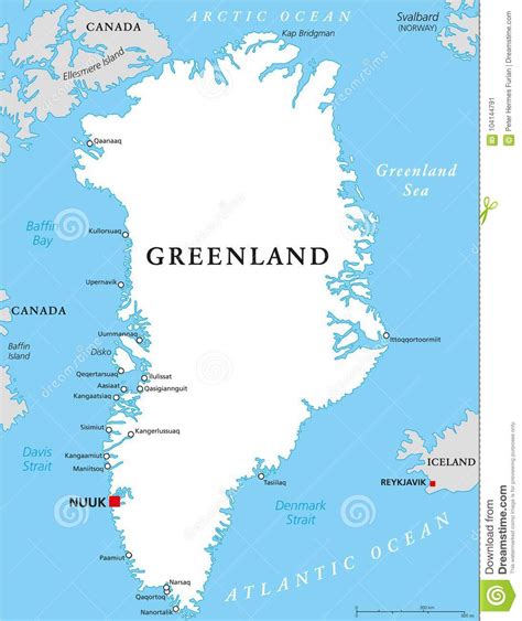 Mappa Politica Della Groenlandia Illustrazione Vettoriale ...