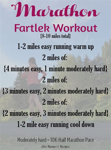 Marathon Fartlek Workout