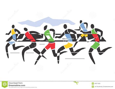 Marathon Runners Stock Vector   Image: 43071303