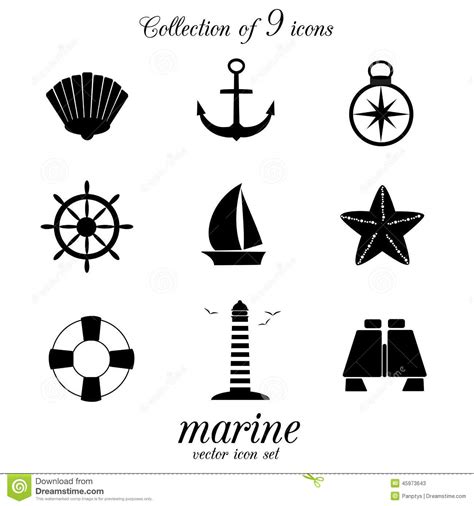 Marine icon set. stock vector. Illustration of icons ...