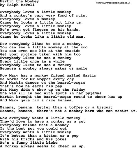 Martin The Monkey.txt   by Ralph McTell lyrics and chords