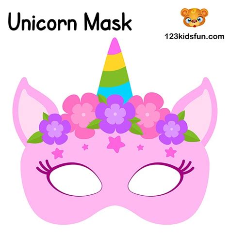 Mascara De Unicornio Para Imprimir A Color   imagen para colorear