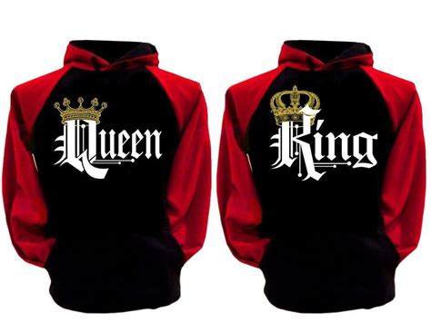 Matching Couples King Queen Classic Love Set Black Red ...