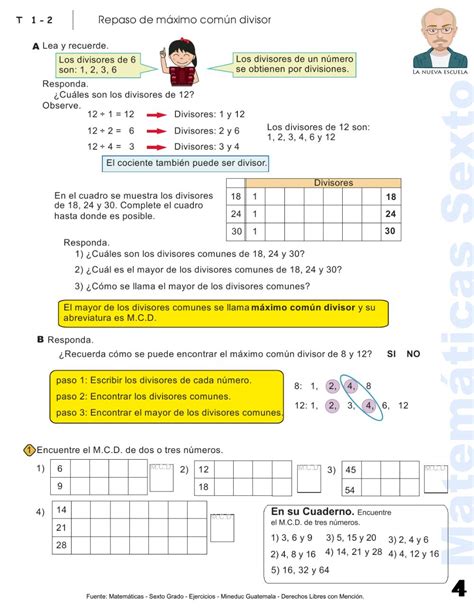 Matemáticas Sexto Primaria Ejercicios P. 4   Repaso de ...
