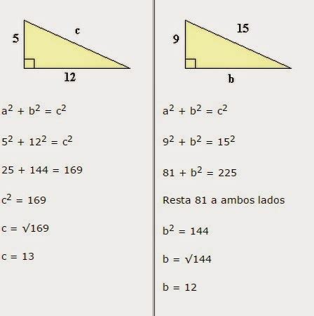 Matemáticas y Teoremas: Ejercicios Teorema de Pitagoras