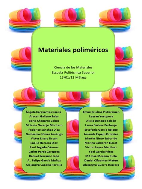 Materiales poliméricos: Ciencia de los Materiales Escuela Politécnica ...