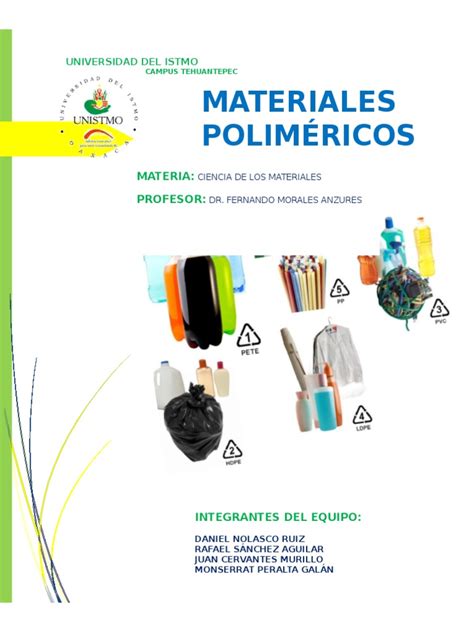 MATERIALES POLIMERICOS | Polímeros | Química de polímeros