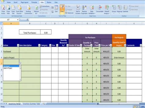 Materials Inventory Tracking Template Calculates Amount of ...