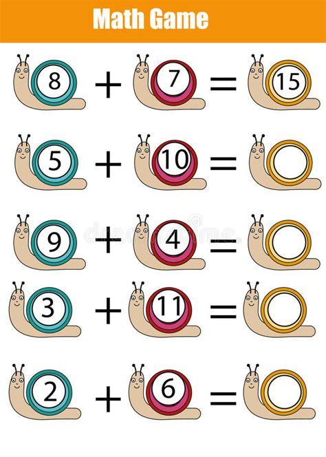 Math Educational Counting Game For Children, Worksheet ...