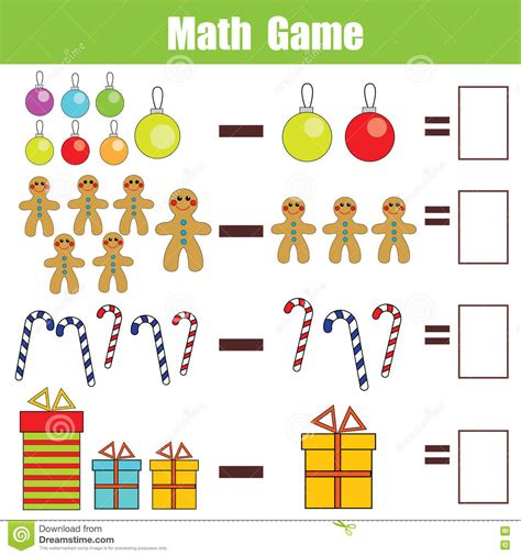 Math Educational Game For Children, Subtraction Worksheet ...