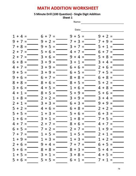 Math Worksheets for Grade 1  120 Worksheets  pdf/ Year 1,2 ...