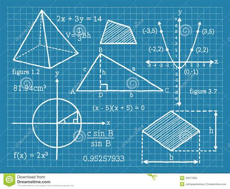 Mathematics, Algebra, Geometry, Trigonometry Stock Vector ...