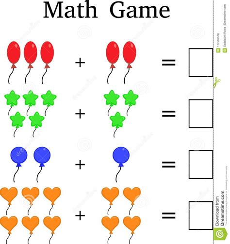 Mathematics Educational Game For Kids Stock Photo ...