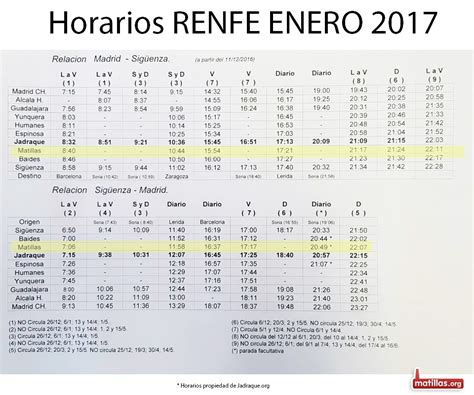 Matillas.org | matillas Horarios de Renfe actualizados a Enero de 2017 ...